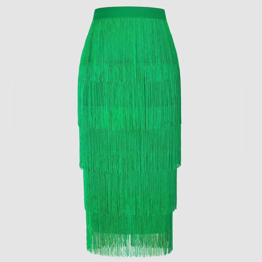 Fringed tiered midi skirt / new with tags on